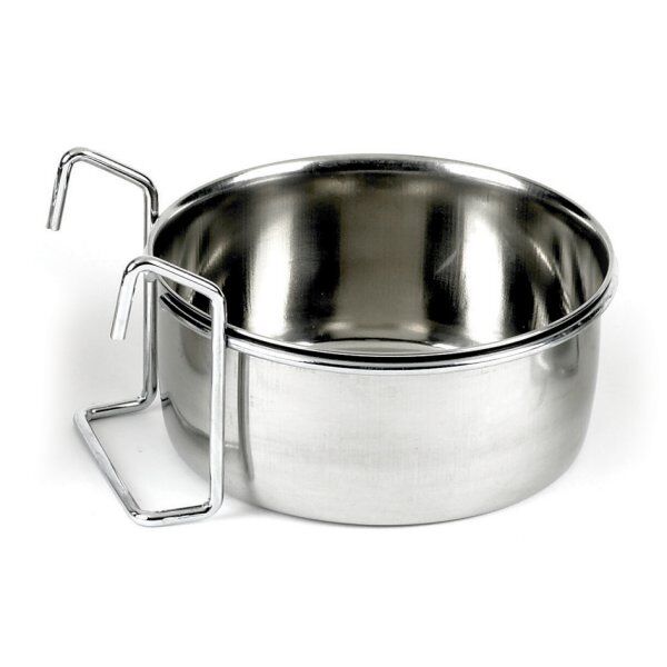 Bird Coop Cup Drinker Classic Stainless Steel Hook Clamp-on Secura-cup