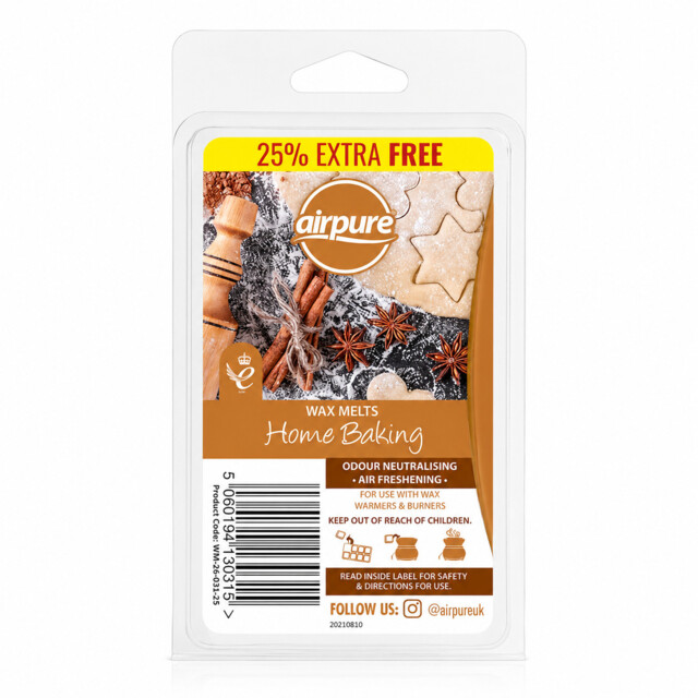 Airpure Home Baking Wax Melts 86g 8 Melts Over 150 Hours Home