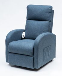 Rise & Recliner Chair Aidapt Canfield Blue Linen Electric Lift Single