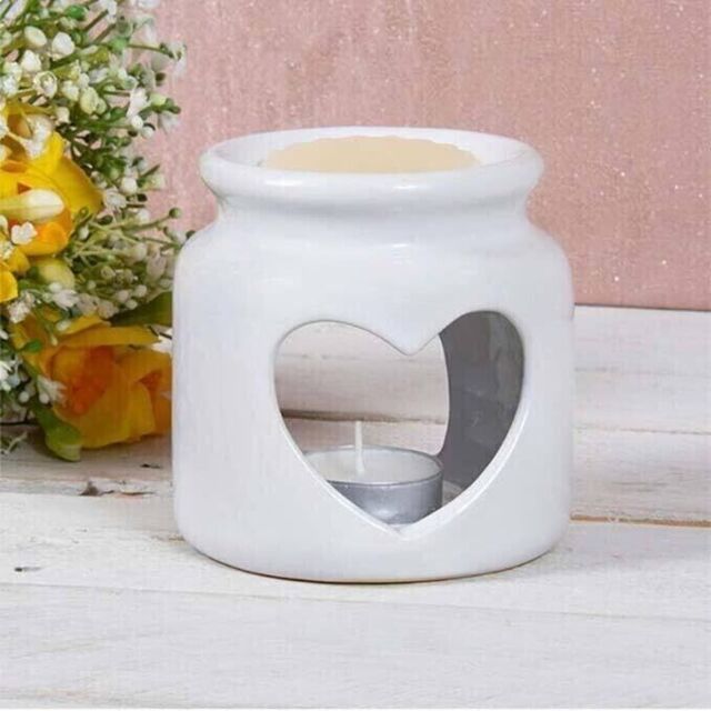 Desire Wax Melt Warmer/oil Burner - Heart Design White