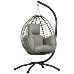Outsunny Hanging Swing Chair With Thick Cushion, Patio Hanging Chair,