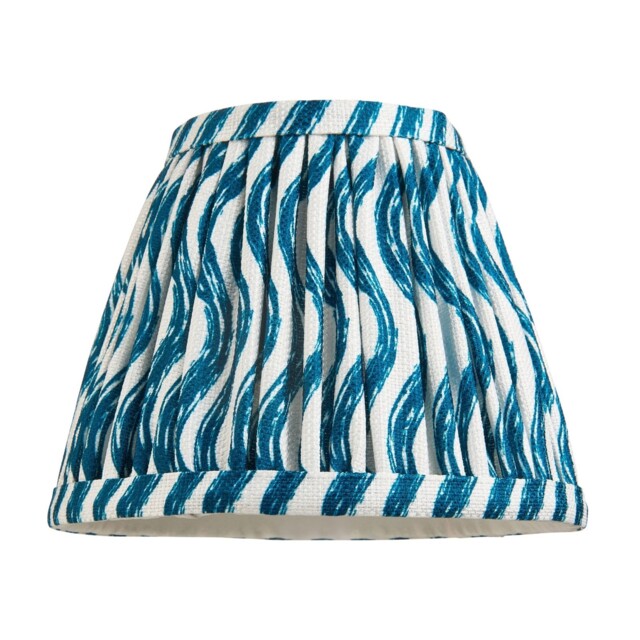 "Lampshade Blue 6"" Ripple Fabric 16cm Endon 111300 Lighting Home Free"