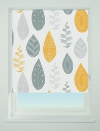 Universal Pattern Black Out Roller Blind Leaf Yellow 90cm