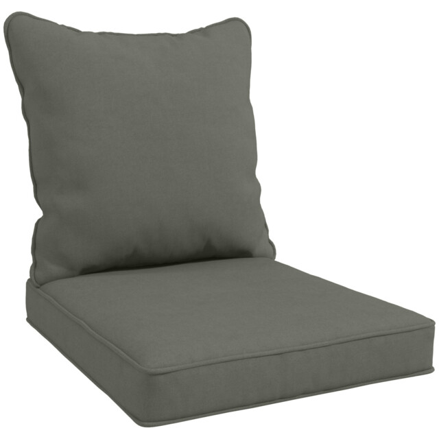 Cushion For Garden One-piece Outdoor Back And Seat , Charcoal Grey