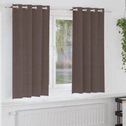 Curtains With Curtains 2 Pcs Dark Brown Polyester Vidaxl