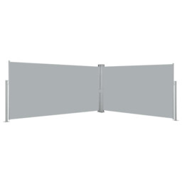 Retractable Side Awning Grey 160x600 Cm Polyester Fabric Steel