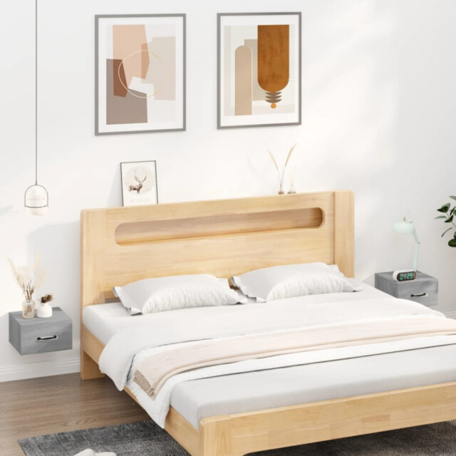 Wall-mounted Bedside Cabinets 2pcs Grey Sonoma 35x35x20 Cm Engineered