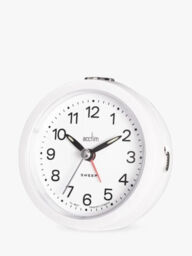 Acctim Elana Non-ticking Sweep Analogue Alarm Clock, White - Rrp