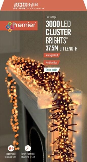 3000 Led Cluster Indoor Outdoor Multi-action Christmas Tree Lights