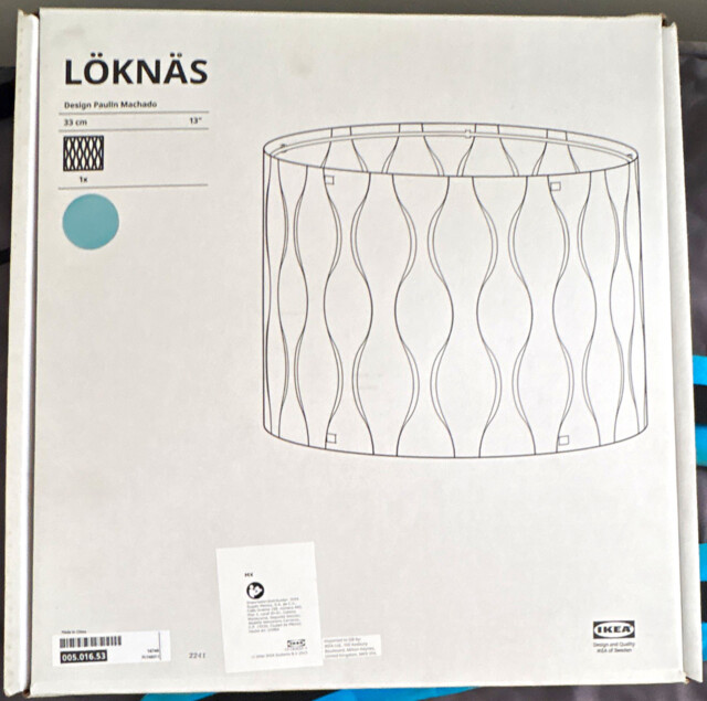 Ikea Löknäs Drum Lampshade 33cm Wave Pattern 2020 Mpn 005.016.53. 2
