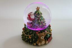 Gisela Graham Led Colour Changing Santa Christmas Snowglobe Decoration