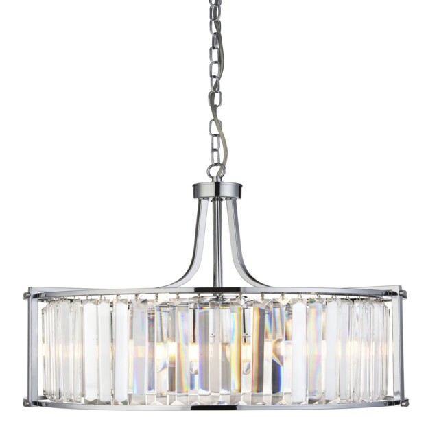 5 Lights Chrome Finish Ceiling Fitting Pendant Light With Clear