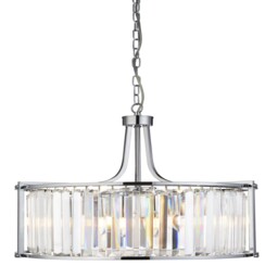 5 Lights Chrome Finish Ceiling Fitting Pendant Light With Clear