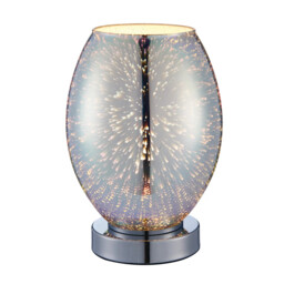 Touch Table Light Silver Livia Copper Mercury Glass Lamp Grey Shade