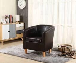 Tub Chair Pu Faux Leather Armchair Office Reception Sofa Living Room