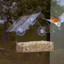 Clear Window Bird Feeder Table Seed Nut Hanging Suction Clear View