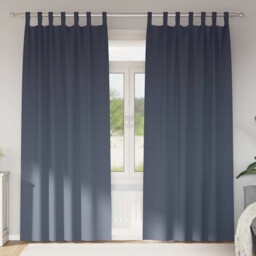 Curtains With Curtains 2 Pcs Anthracite Polyester Vidaxl