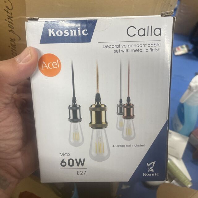 Kosnic Cal-bch/e27 Calla Pendant Light, Black Chrome (m1
