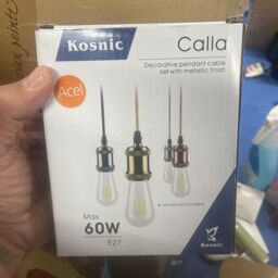 Kosnic Cal-bch/e27 Calla Pendant Light, Black Chrome (m1