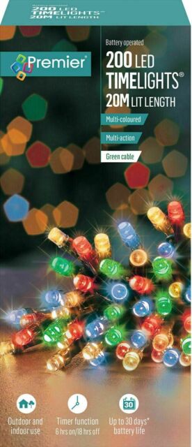 Premier 200 Led Battery Operated Multi-action Christmas Tree Lights