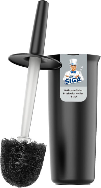 Mr.siga Toilet Bowl Brush And Holder For Bathroom, Black, 1 Pack