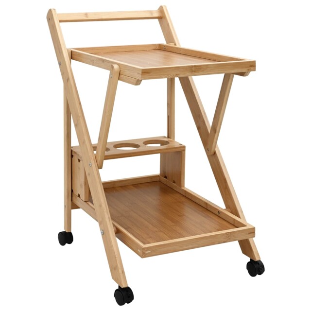 Vidaxl Kitchen Trolley With Wheels Light Brown 65 X 40.5 X 76.5 Cm,
