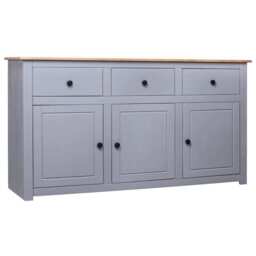 Sideboard Grey 135x40x80 Cm Solid Pinewood Panama Range Vidaxl