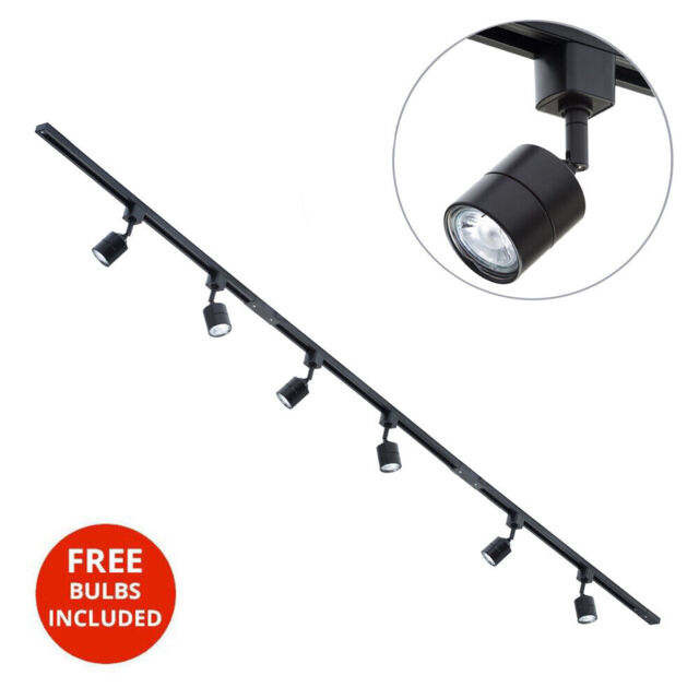 Litecraft 3 Metre Kitchen Track Light With 6 Soho Fixture & Led Bulbs