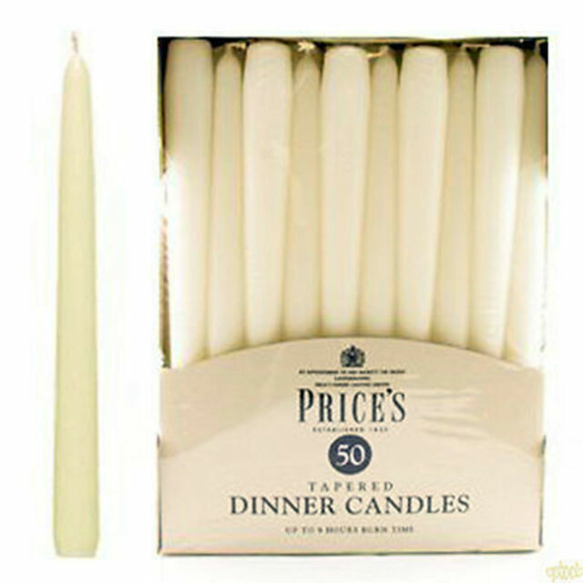 Prices Ivory Tapered Candles Unwrapped Dinner Price's Candle Pack Of