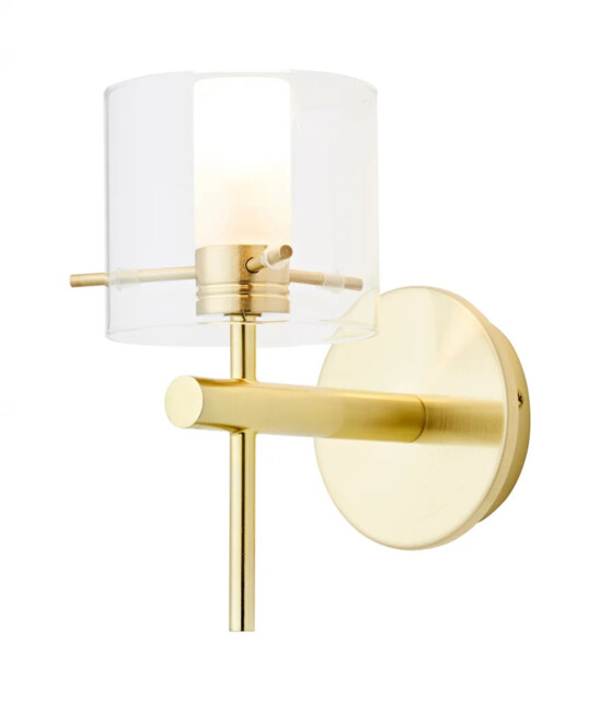 Bathroom Light Brass Gene Wall Ip44 Satin Glass Spa Spa-31725-sbrs