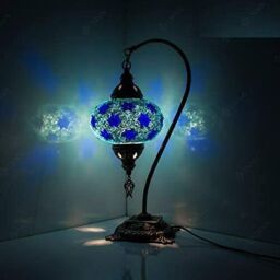 Turkish Moroccan Mosaic Lamp Handmade Tiffany Colorful Glass Desk