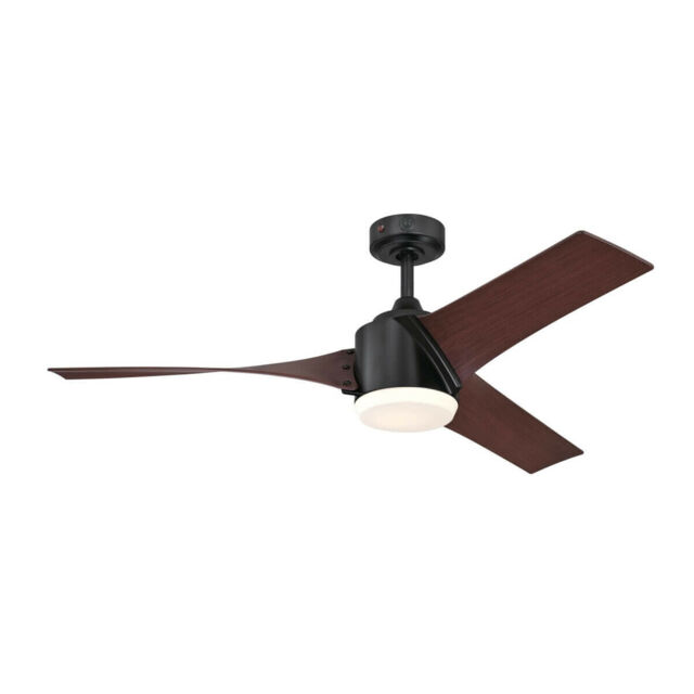 Ceiling Fan With Led Light And Remote Control Evan Black & Walnut 132