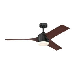 Ceiling Fan With Led Light And Remote Control Evan Black & Walnut 132