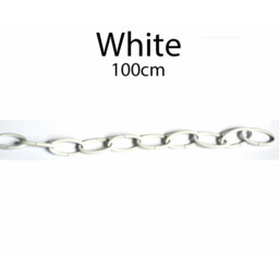 Chain White 1m Steel 32x17mm Links For Ceiling Pendant Light 5kg
