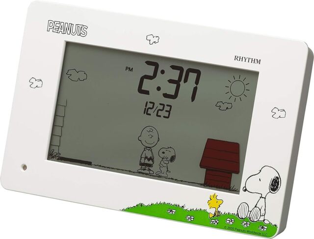 Rhythm Snoopy Alarm Clock White