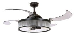 Retractable Blade Ceiling Fan With Light And Remote Fanaway Corbelle