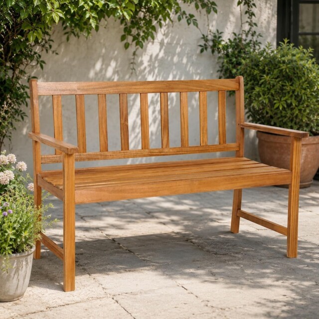2 Seater Wooden Bench Outdoor Garden Furniture Hardwood Patio Chair