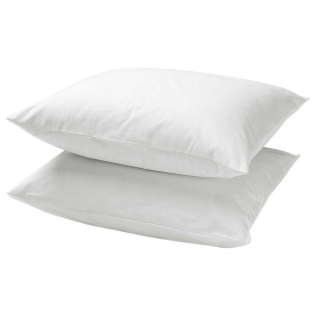 Pack Of 2 White Colour Ikea Dvala 100% Cotton Pillow Cases 50cm X 60cm