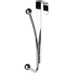 Croydex Over Door Ball Hook 2 Pack Chrome Hangers For Bathroom Bedroom