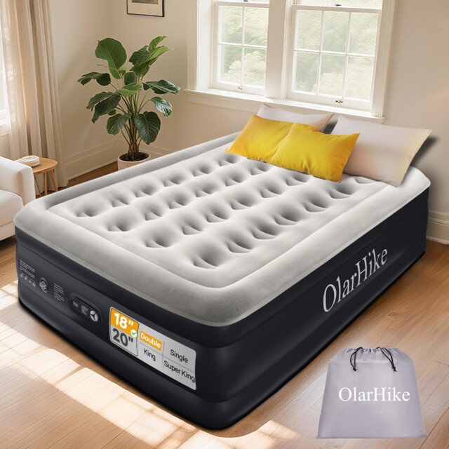 Olarhike Inflatable Double Air Mattress 190x140x46cm Built-in Pump