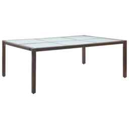 Outdoor Dining Table Brown 200x150x74 Cm Poly Rattan Vidaxl