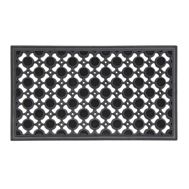 Jvl Elipses Heavy Duty Rubber Entrance Floor Door Mat, 40 X 70 Cm