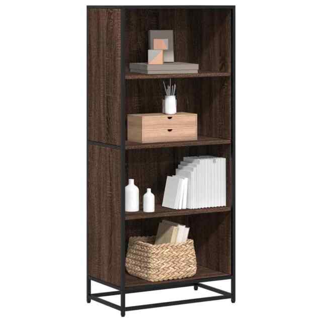 Bookcase Brown Oak 60x35x139 Cm Engineered Wood Vidaxl