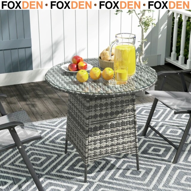 Wicker Garden Rattan Table, Patio Furniture Coffee Table With Umbrella
