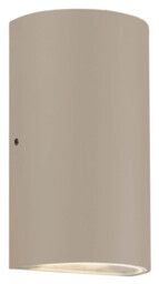 Wall Light Frosted Rold Double Led Spot Ip44 Sanded Beige Round