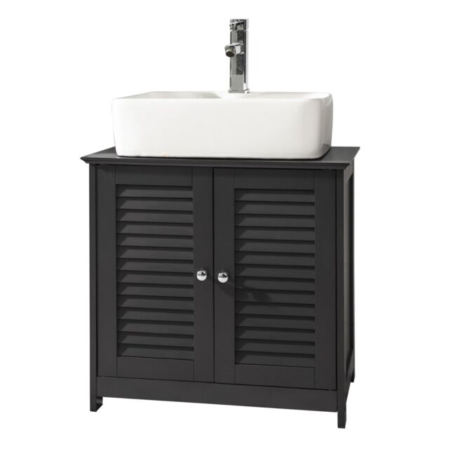 Sobuy Under Sink Bathroom Storage Cabinet With Double Shutter