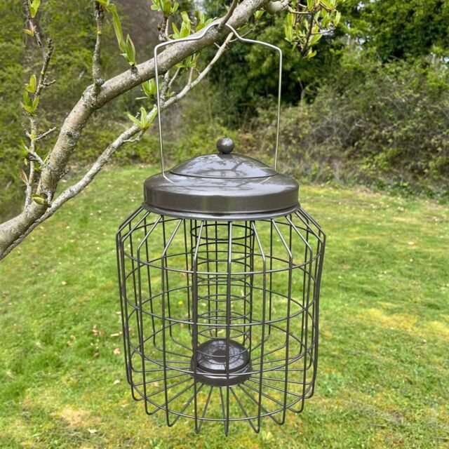Squirrel Proof Hanging Bird Suet Fat Ball Feeder Cage Heavy Duty Wild