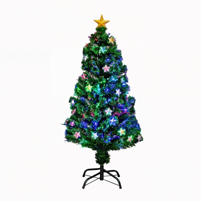 Christmas Tree Pre-lit Green Fiber Optic Led Lights Xmas Home Festive