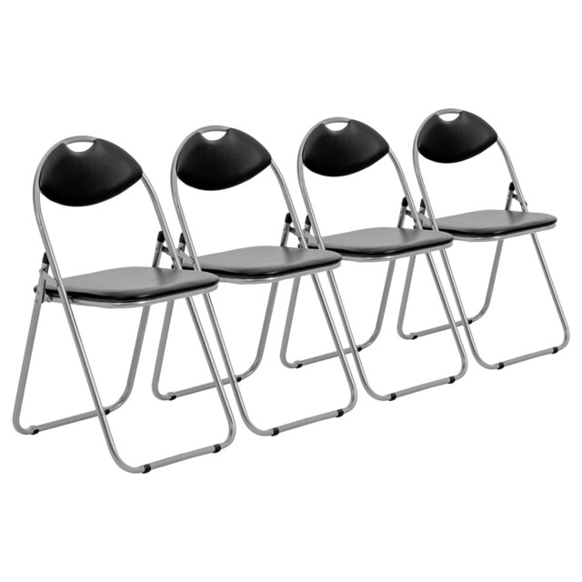 Folding Chairs Padded Faux Leather Studying Dining Office Event Chair