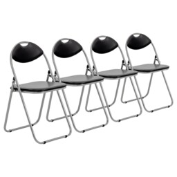 Folding Chairs Padded Faux Leather Studying Dining Office Event Chair